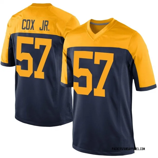 Men's Brenton Cox Jr. Green Bay Packers Game Navy Alternate Jersey