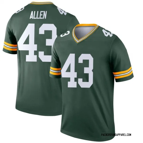 Men's Brevin Allen Green Bay Packers Legend Green Jersey