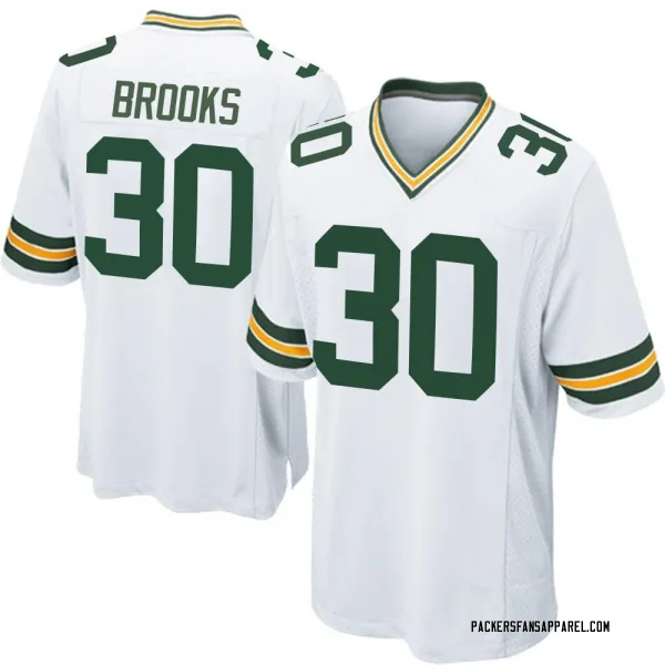 Men's Chris Brooks Green Bay Packers Game White Jersey