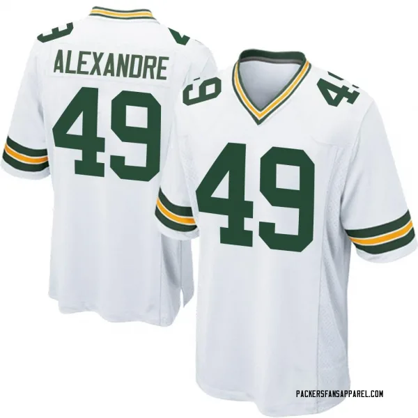 Men's Deslin Alexandre Green Bay Packers Game White Jersey