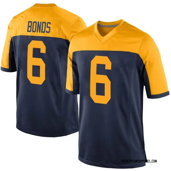 Men's Jadakis Bonds Green Bay Packers Game Navy Alternate Jersey