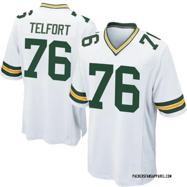 Men's Kadeem Telfort Green Bay Packers Game White Jersey