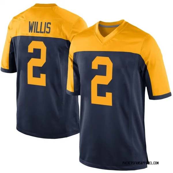 Men's Malik Willis Green Bay Packers Game Navy Alternate Jersey