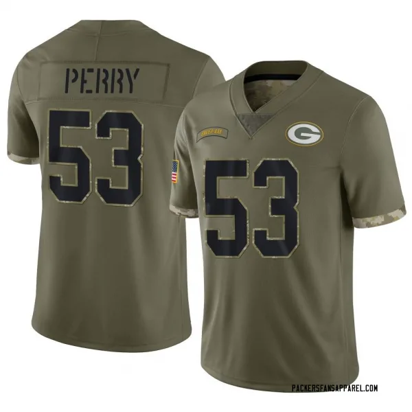 Men's Nick Perry Green Bay Packers Limited Olive 2022 Salute To Service Jersey