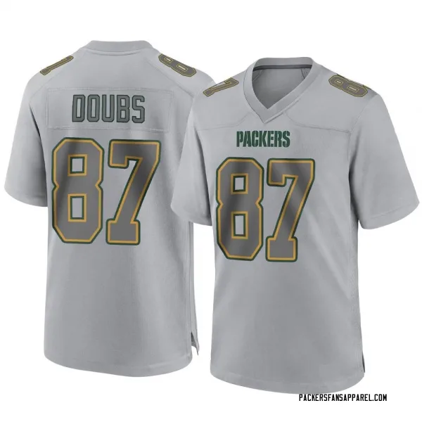 Men's Romeo Doubs Green Bay Packers Game Gray Atmosphere Fashion Jersey