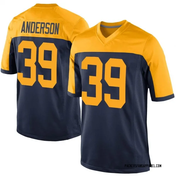 Men's Zayne Anderson Green Bay Packers Game Navy Alternate Jersey