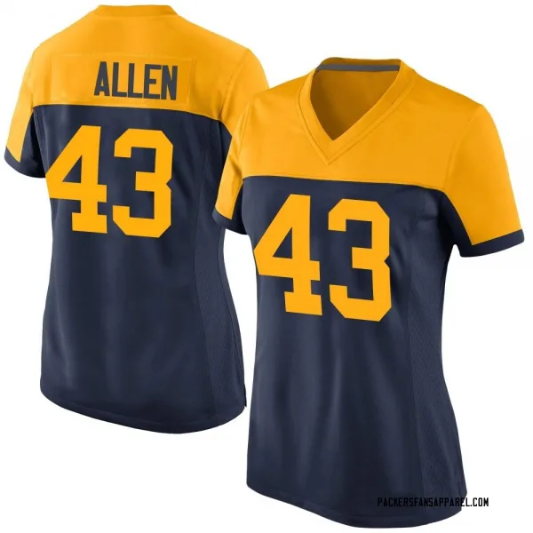 Women's Brevin Allen Green Bay Packers Game Navy Alternate Jersey