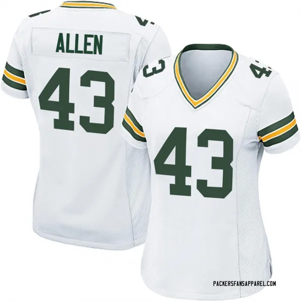 Women's Brevin Allen Green Bay Packers Game White Jersey