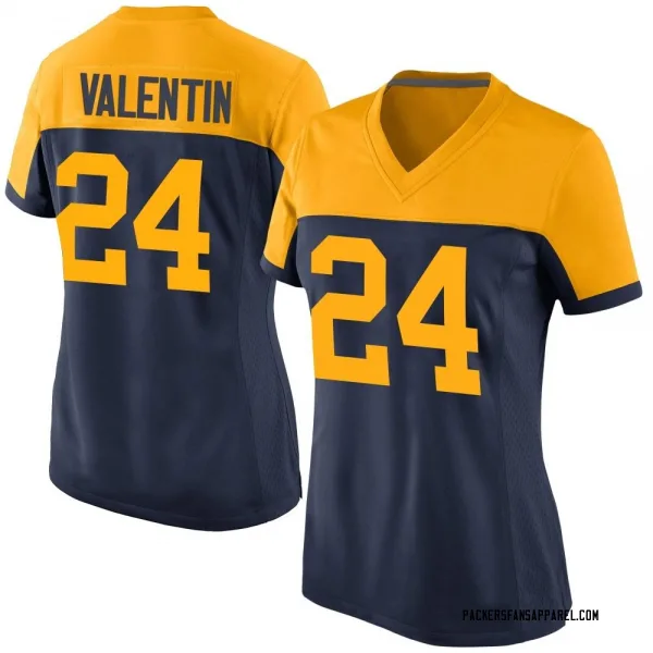 Women's Carrington Valentine Green Bay Packers Game Navy Alternate Jersey