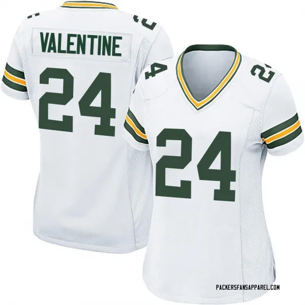 Women's Carrington Valentine Green Bay Packers Game White Jersey