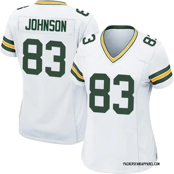 Women's Cornelius Johnson Green Bay Packers Game White Jersey