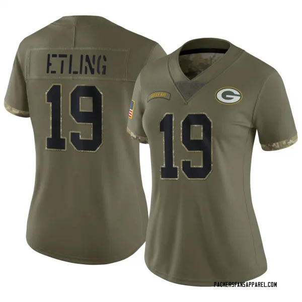 Women's Danny Etling Green Bay Packers Limited Olive 2022 Salute To Service Jersey