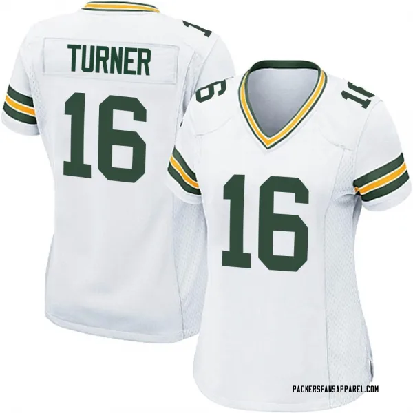 Women's James Turner Green Bay Packers Game White Jersey