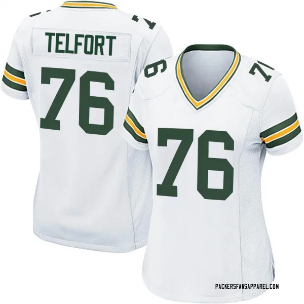 Women's Kadeem Telfort Green Bay Packers Game White Jersey