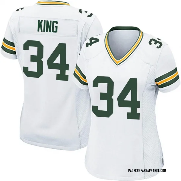 Women's Kalen King Green Bay Packers Game White Jersey