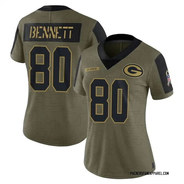 Women's Martellus Bennett Green Bay Packers Limited Olive 2021 Salute To Service Jersey