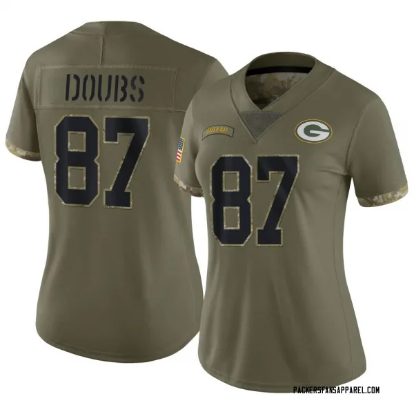 Women's Romeo Doubs Green Bay Packers Limited Olive 2022 Salute To Service Jersey