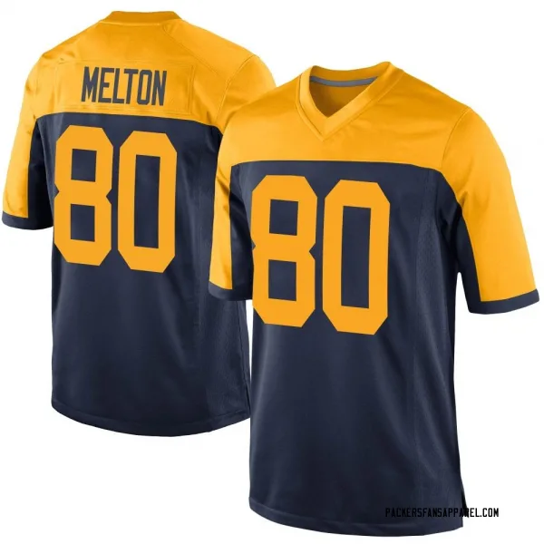 Youth Bo Melton Green Bay Packers Game Navy Alternate Jersey