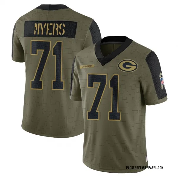 Youth Josh Myers Green Bay Packers Limited Olive 2021 Salute To Service Jersey