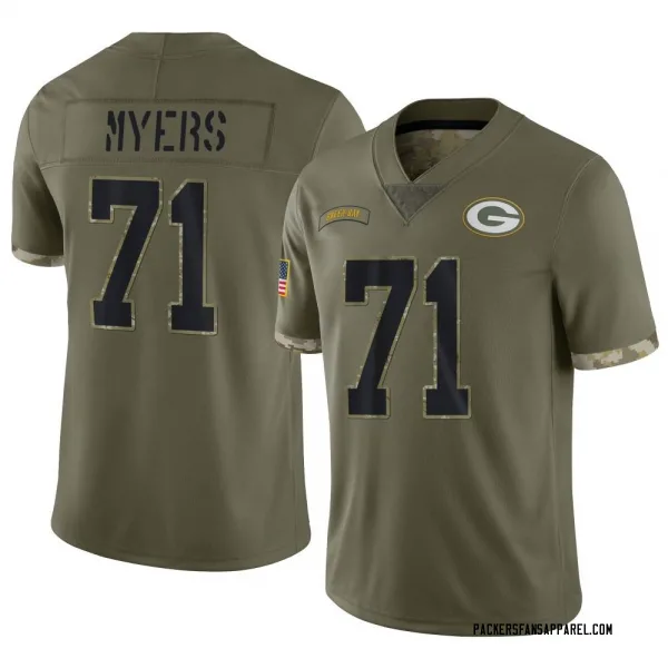 Youth Josh Myers Green Bay Packers Limited Olive 2022 Salute To Service Jersey