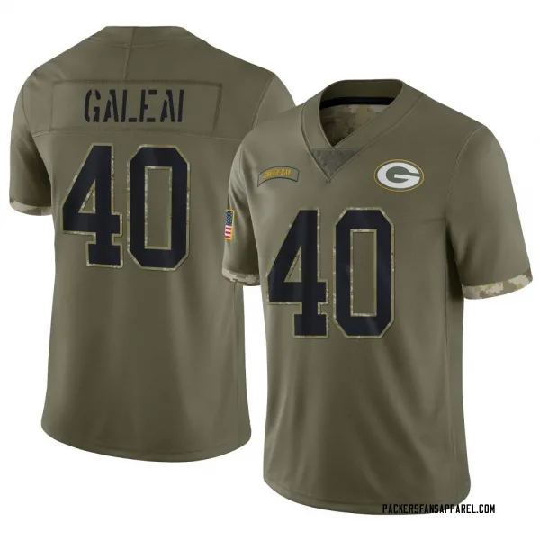 Youth Tipa Galeai Green Bay Packers Limited Olive 2022 Salute To Service Jersey